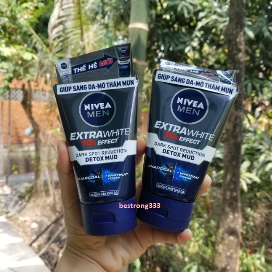 Sữa rửa mặt NIVEA MEN Detox Mud bùn khoáng giúp sáng da mờ thâm mụn (100g)