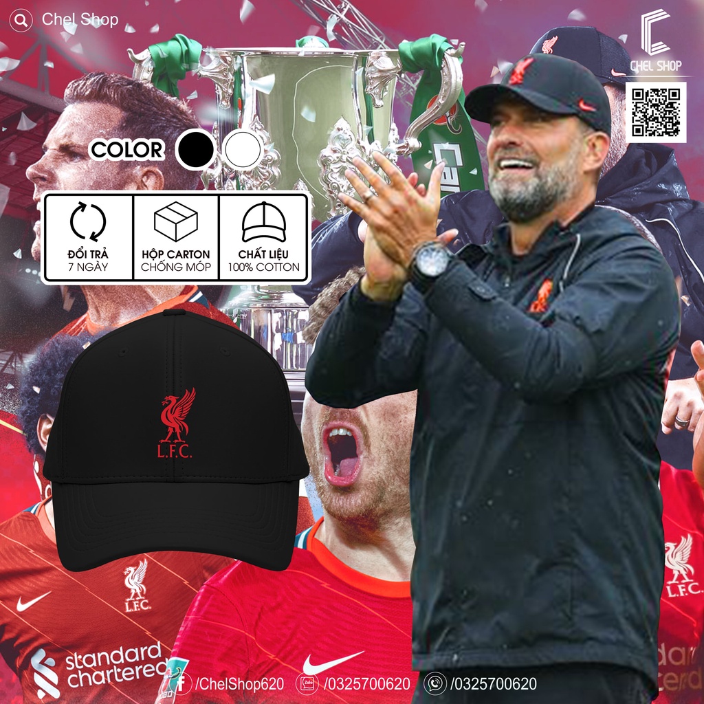 Mũ nón cao cấp Liverpool kaki 100% cotton khóa kim loại