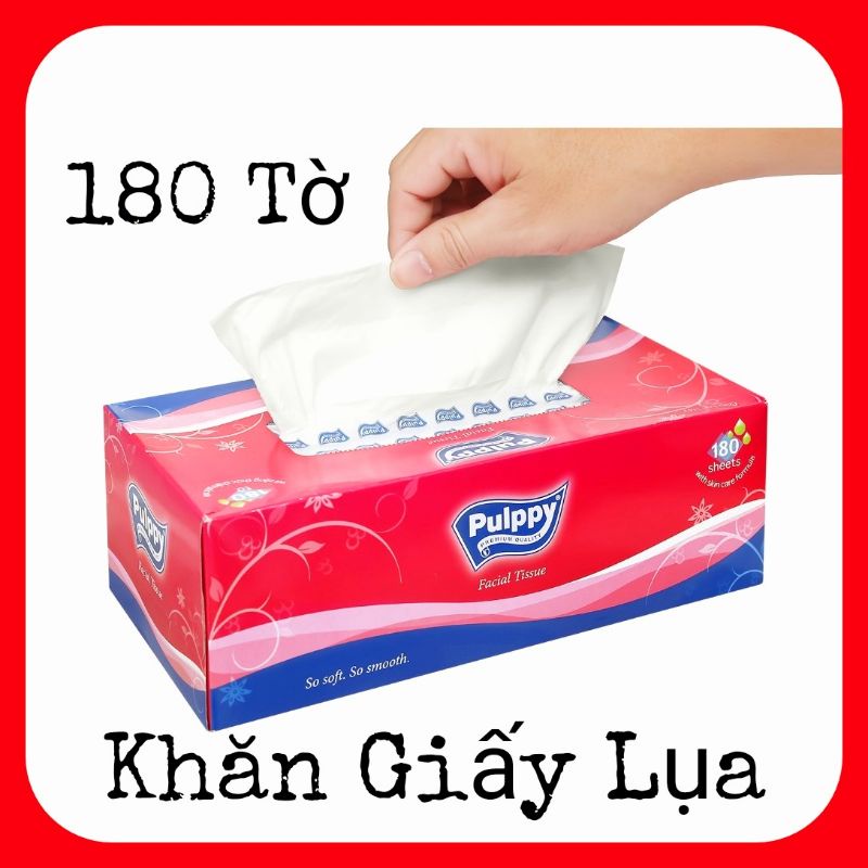 Khăn Giấy Hộp Pulppy 180 Tờ 2 Lớp ĐỂ TRÊN XE Ô TÔ PHÒNG KHÁCH