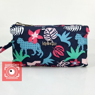 Ví cầm tay hoa văn miền nhiệt đới thời trang 2 ngăn Kipling