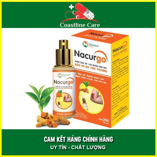 Nacurgo - Băng Vết Thương Dạng Xịt Giúp Mau Lành Vết Thương (Chai 30ml)