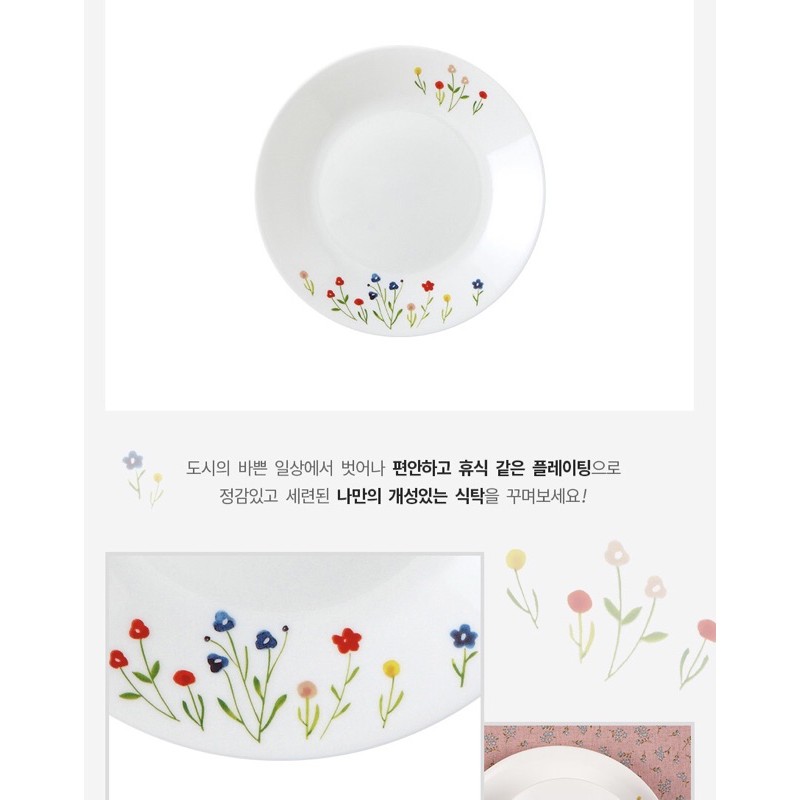 Dĩa thuỷ tinh Mỹ Flower Hill Corelle FWH -106-108-110 (17cm-21.6cm-26cm)