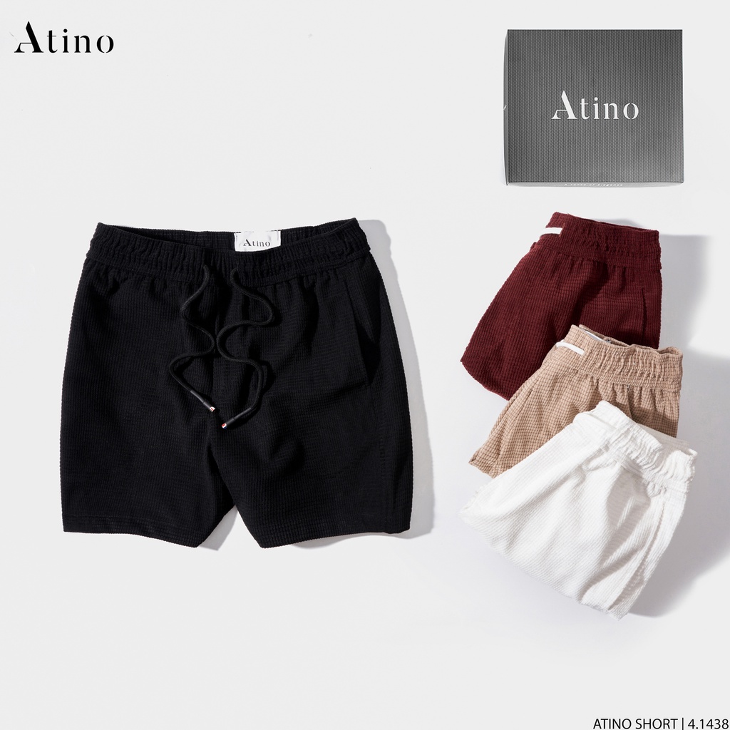 Quần Short Nam Trơn ATINO Chất Liệu Vải Thun Cotton Hàn Quốc Dáng Trẻ Trung Form Regular QS4.1438