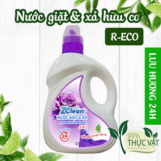 Nước giặt xả lưu hương và mềm vải trên mọi chất liệu 3 in 1 Z-CLEAN  chai 2L