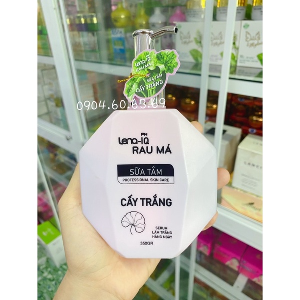 Sữa Tắm Trắng Lena IQ Rau Má Cấy Trắng Hàng Ngày 350g