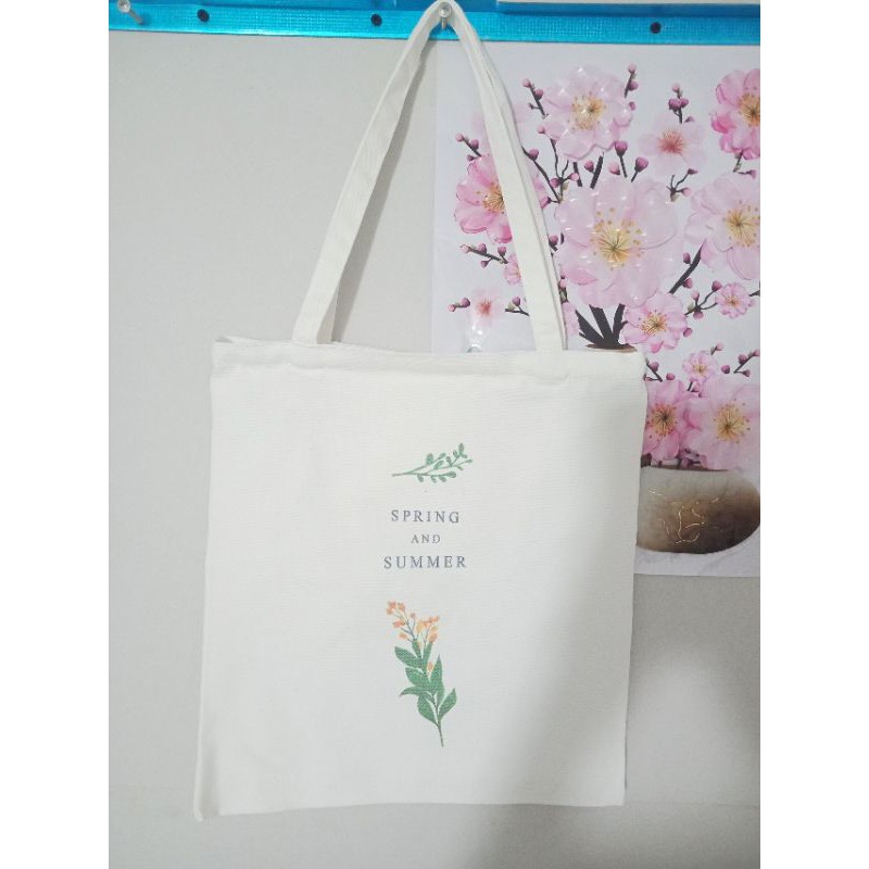 Túi tote vải canvas đeo vai hoa cải đẹp(có khóa miệng)