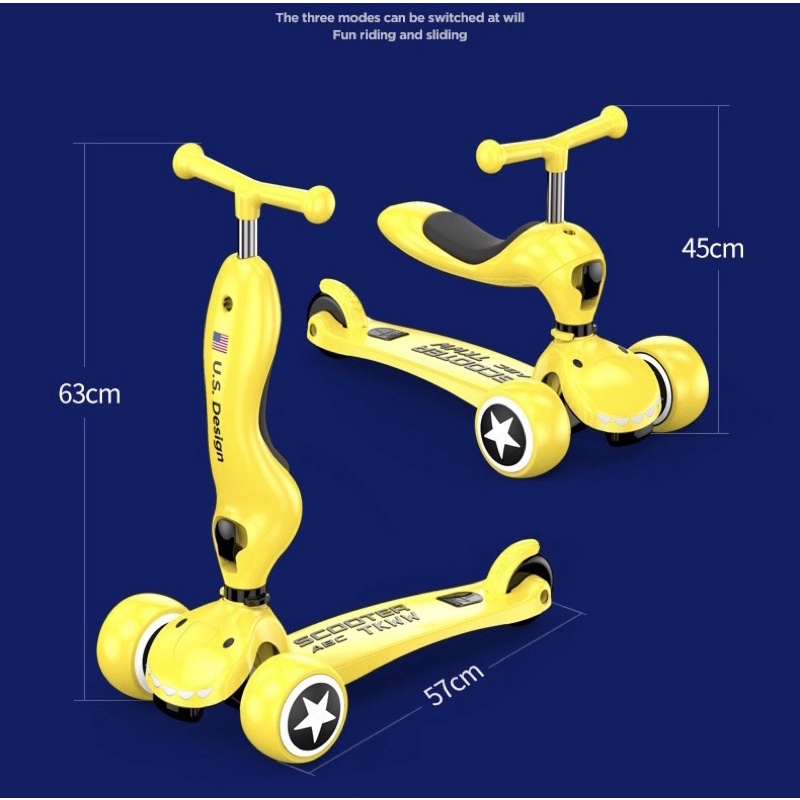 Xe Trượt Scooter - Scooter And Ride Cho bé Tặng Kèm Chong Chóng Và Stiker SAVAKIDS