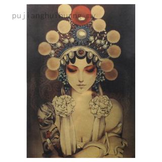 Poster Giấy Kraft Treo Tường Trang Trí Quán Cà Phê / Bar Hình Mặt Nạ Opera Phong Cách Retro
