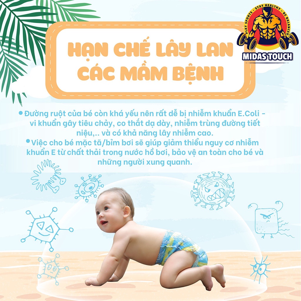 Tã Bỉm Bơi Cho Trẻ Em Tập Bơi Đủ Size S/M/L - An Toàn Thoải Mái Cho Bé