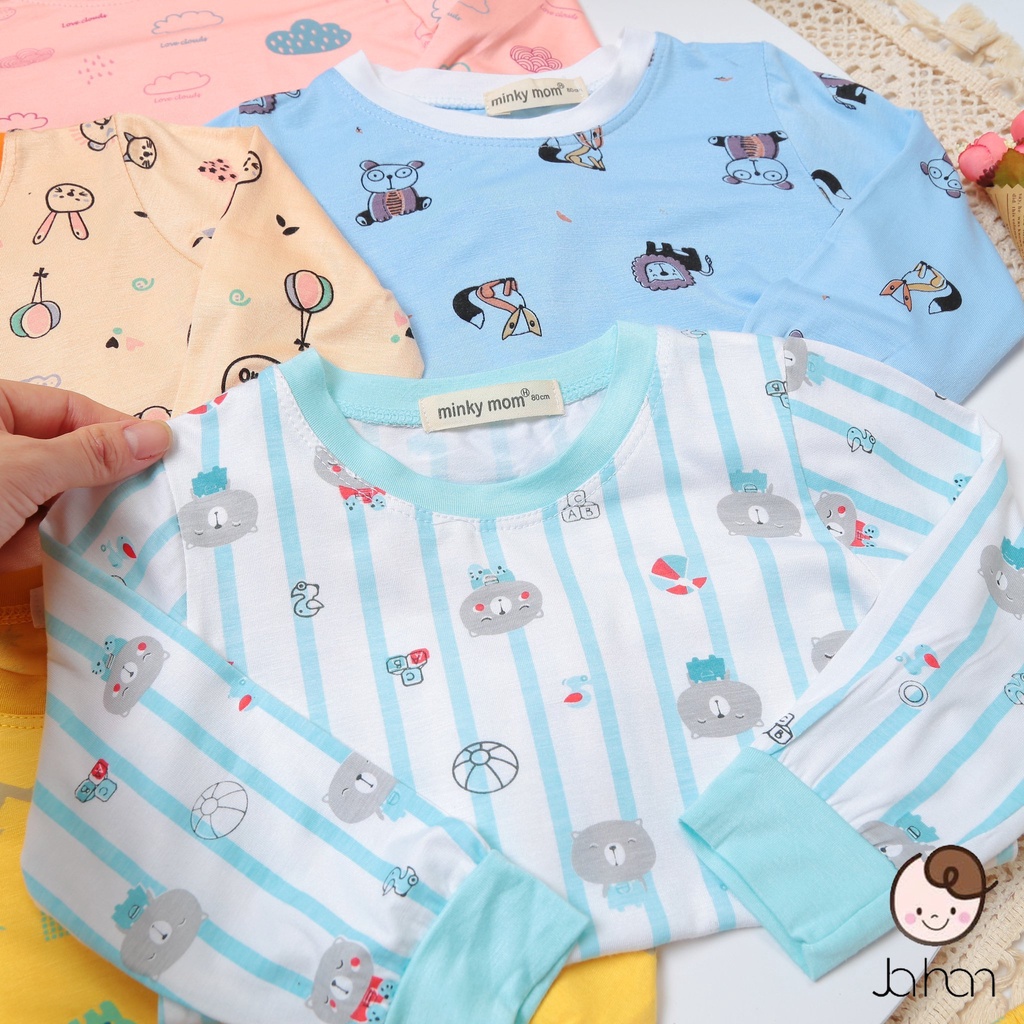 Bộ dài tay thun lạnh mây gấu cho bé trai bé gái chất liệu cao cấp ATKID Việt Nam
