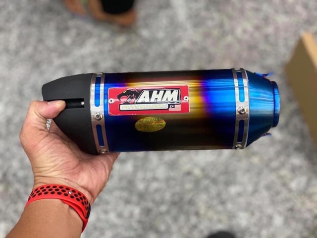 Sét Pô AHM M3 Titan - Inox " luôn cổ pas " kèm tiêu tiện CNC