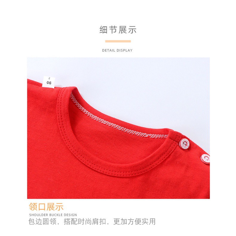 Bộ đồ thun cotton với áo và quần short thoáng khí mùa hè Hàn Quốc cho bé