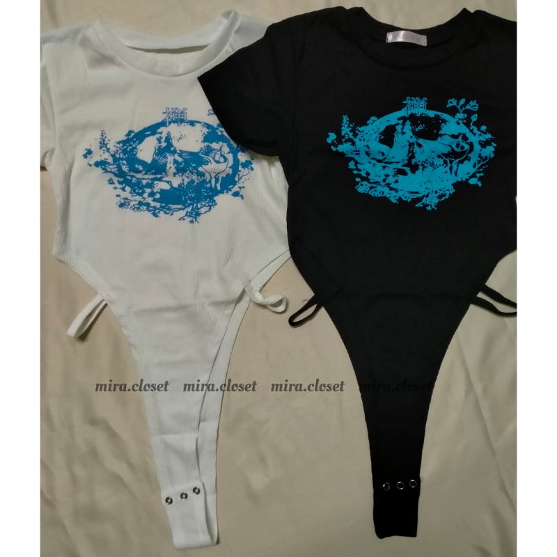 Áo Liền Thân Bodysuits Tay Ngắn Cổ Tròn In Hoạ Tiết Hở Eo Quyến Rũ A5274 | BigBuy360 - bigbuy360.vn