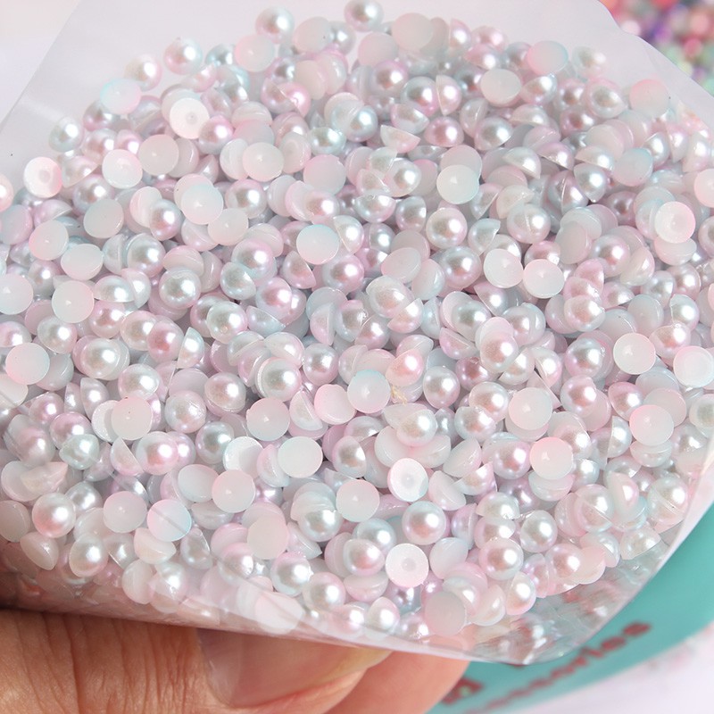 Hạt ngọc trai nhân tạo 3/4/6/8/10mm dùng làm đồ thủ công/ trang trí điện thoại