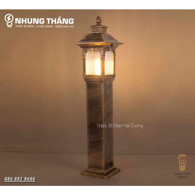 Đèn Cột Trang Trí Sân Vườn Cổ Điển DSV-1172 Chống Nước - Chiều Cao 82cm - Cắm Điện 220V - Kèm Bóng G45 - Bảo Hành 1 Năm