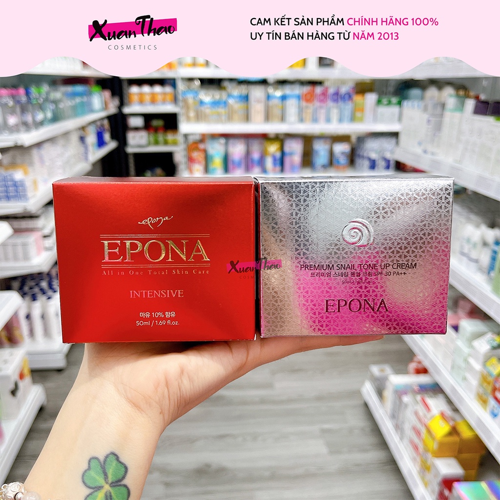 Kem Dưỡng Epona, Nâng Tone, Chống Lão Hoá, Dưỡng Trắng, Giảm Nám, Ốc Sên, Cá Hồi, Ngựa, Hồng Sâm 50ml