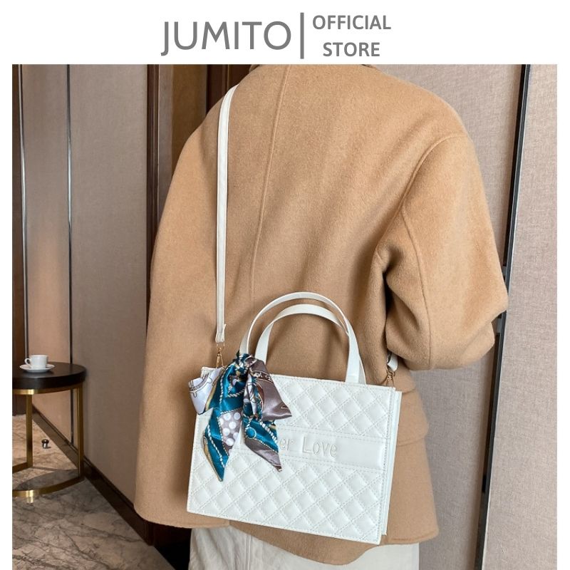 Túi xách nữ hộp forever love đeo chéo cầm tay tặng kèm khăn lụa cao cấp JUMITO SA394