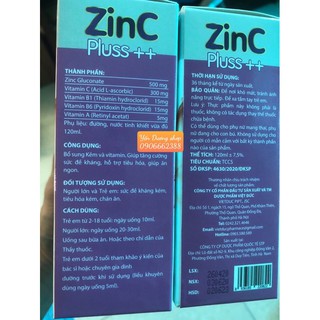 Ống nước kẽm ZinC Plus++ 10ml