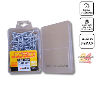 Ốc vít bắt bê tông không cần tắc kê mạ bạc UNIKA Hộp 125 - 150- 200C Nhật Bản [ made in japan ]