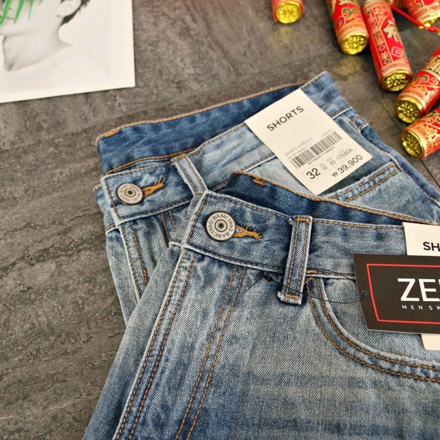 Quần short jean nam rách xuất Hàn chính hãng