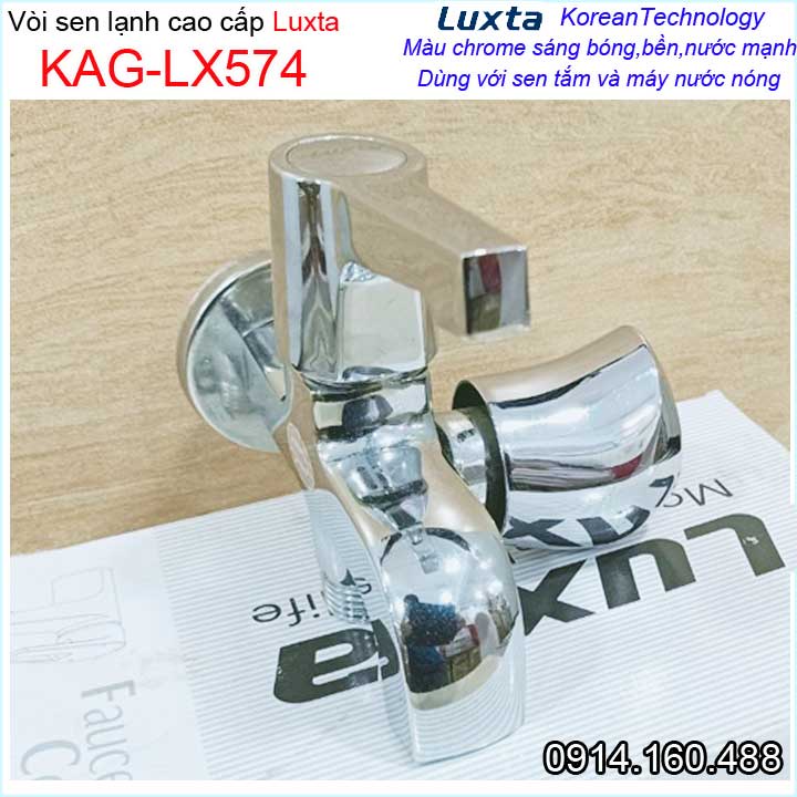 Vòi sen lạnh gắn tường Luxta KAG-LX574 tay gạt, Củ sen nước mạnh chrome bóng thiết kế đẹp chất lượng siêu bền