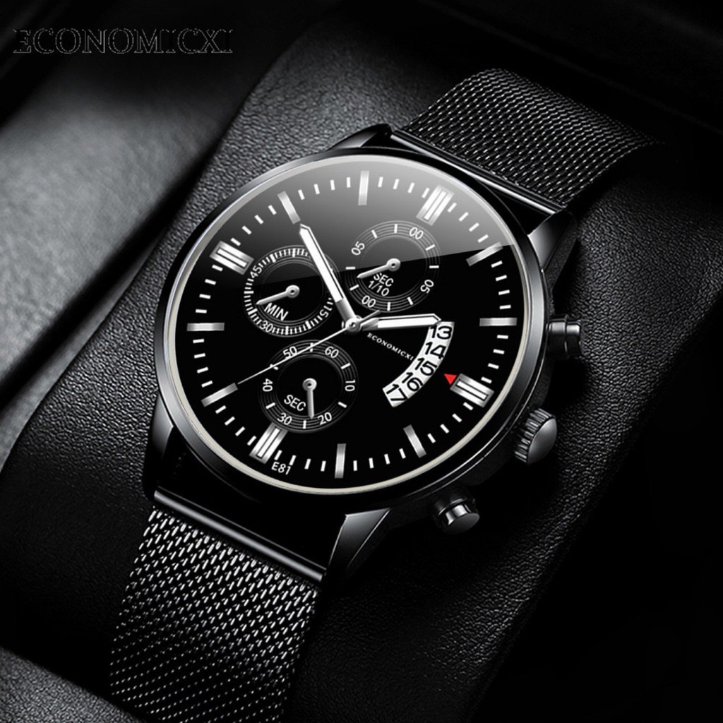 Đồng Hồ Nam Cao Cấp Dây Lụa Cao Cấp, Mặt Kính Chống Xước, Khung Thép Không Gỉ, Chạy 3 Kim Và Lịch Ngày