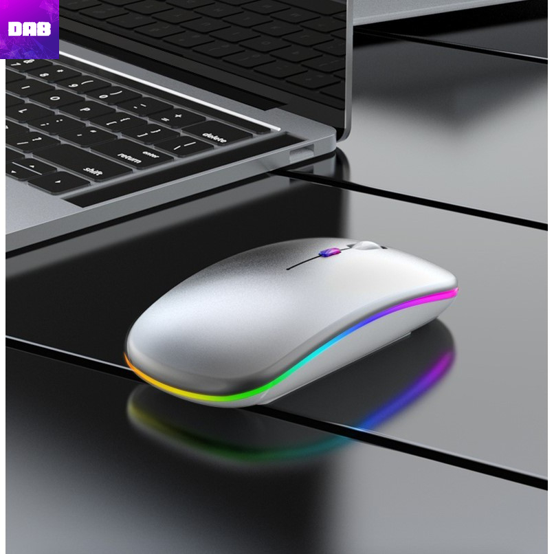 Chuột Máy Tính Không Dây LED Đổi Màu Pin Sạc Siêu Mỏng Chống Ồn Chuyên Dụng Văn Phòng Gaming