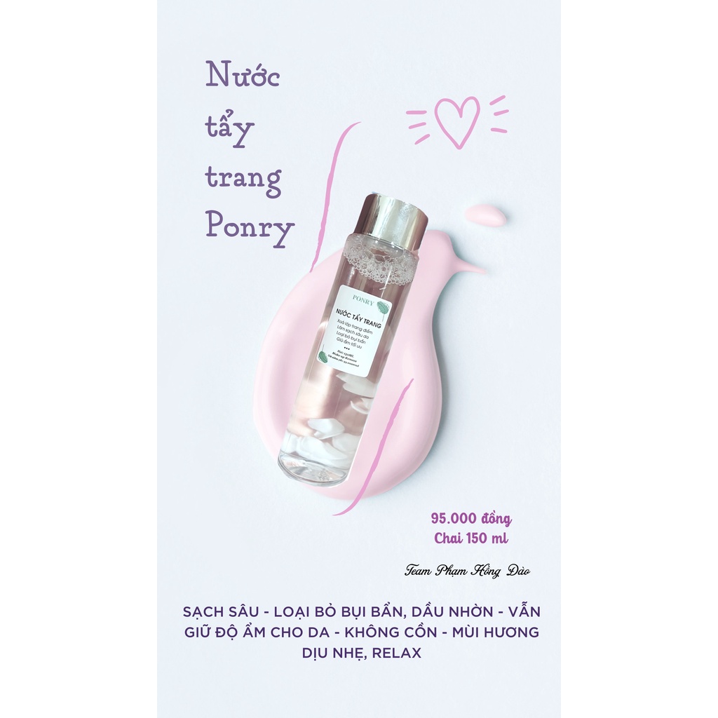 Nước tẩy trang Ponry chính hãng 150ml làm sạch da