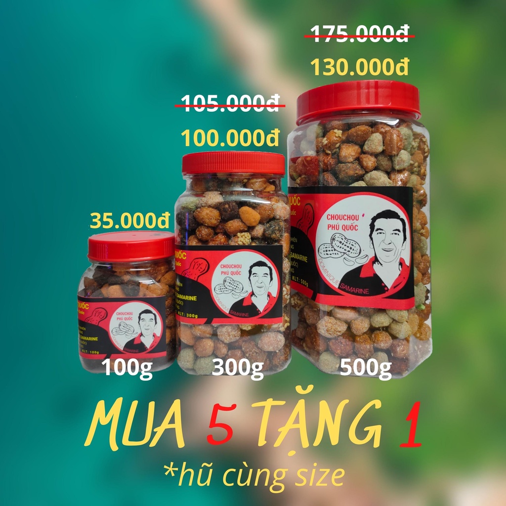 Đậu phộng vị thịt nướng BBQ CHOUCHOU PHÚ QUỐC ÔNG TÂY - hũ 500g