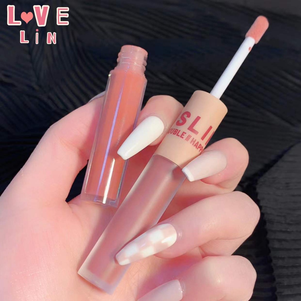 Son Môi Hai Đầu Màu Đỏ Lì Ánh Kim Với Chất Son Nước Nhẹ Như Nước Giá Rẻ Cho Nữ