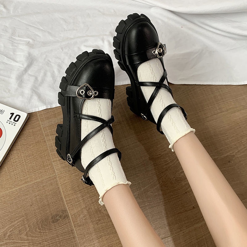 Giày Da Phong Cách Lolita Nhật Bản 2022 Dễ Phối Đồ Cho Nữ