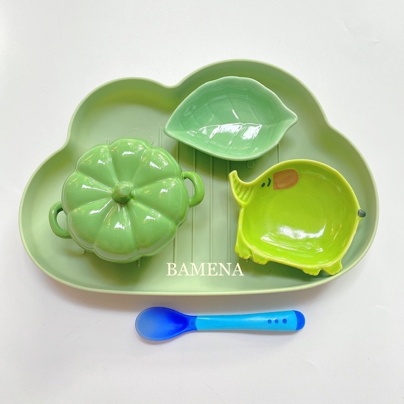 Combo bát ăn dặm gốm sứ cho bé Bamena