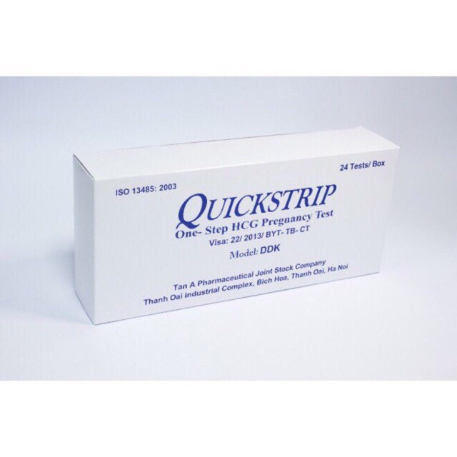 Que thử thai QICKSTRIP, dụng cụ phát hiện thai sớm, nhanh chóng, chính xác, hộp 1 que