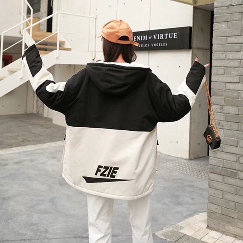 Áo Khoác Kaki Nữ 2 Lớp Lông Cừu Cực Ấm, Áo Khoát Dày Có Mũ Lông, Túi Trước Phối Màu Đẹp Mắt, Hàng Cao Cấp | Hanna | BigBuy360 - bigbuy360.vn