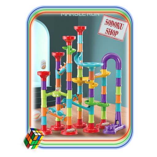 Đồ Chơi Xếp Hình Lắp Ráp Lego Cầu Trượt Thả Bi, Kiểu Dáng Đường Ống Tròn, Bắn Bi Đòn Bẫy 03017