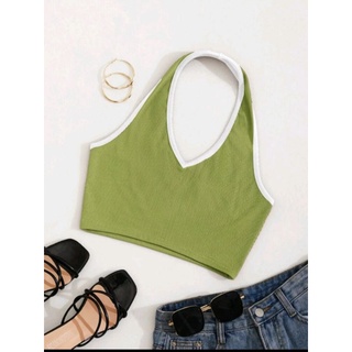 Áo croptop thun mềm buộc cổ