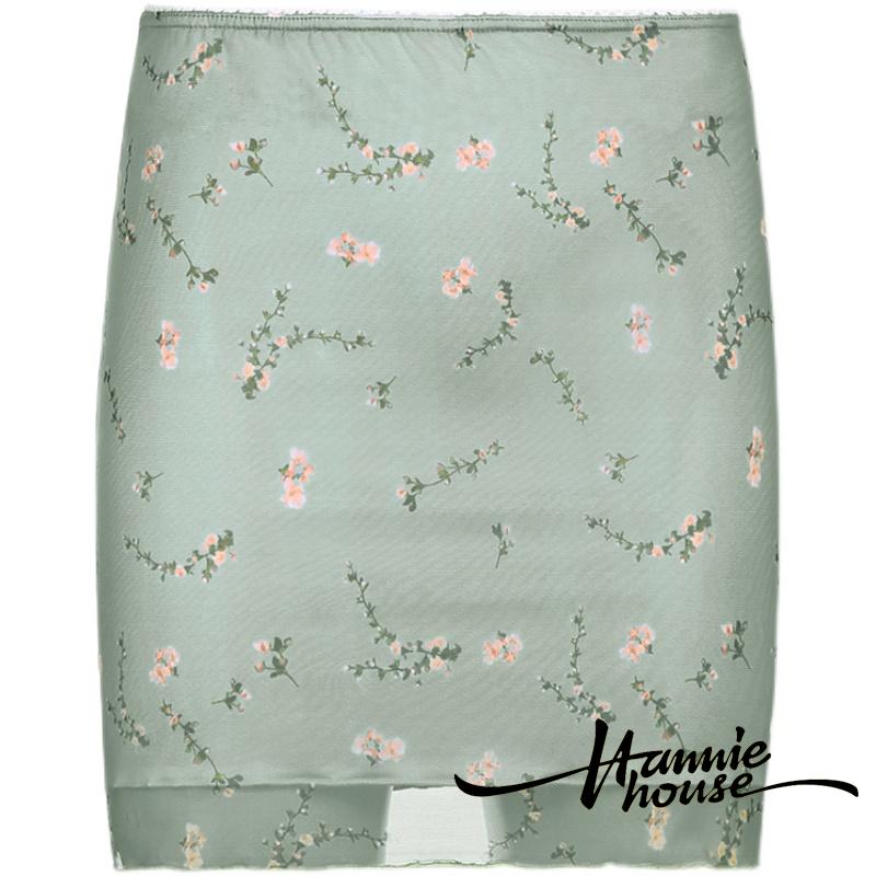 Chân váy lưng cao hoạ tiết hoa phong cách vintage thanh lịch thời trang cho nữ