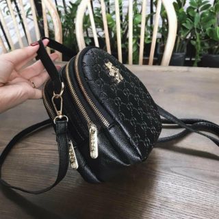 Balo mini đeo chéo 2 kiểu 3 ngăn da mềm