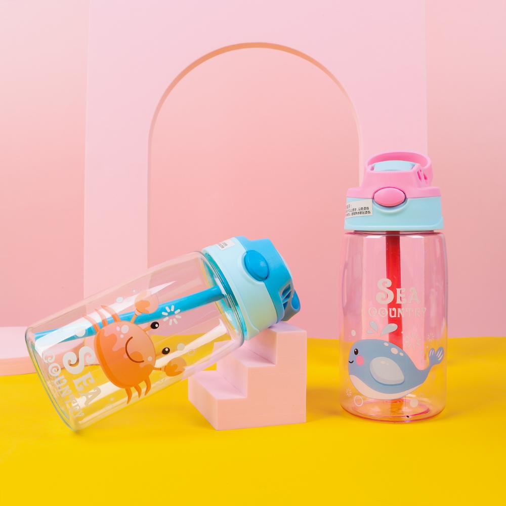 Cốc Uống Nước Trong Suốt Không BPA Họa Tiết Hoạt Hình Sáng Tạo Cho Bé
