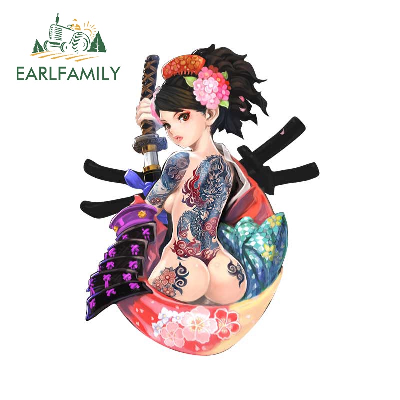 Sticker Dán Trang Trí Xe Hơi Chống Thấm Nước Hình samurai 13Cmx12.6Cm