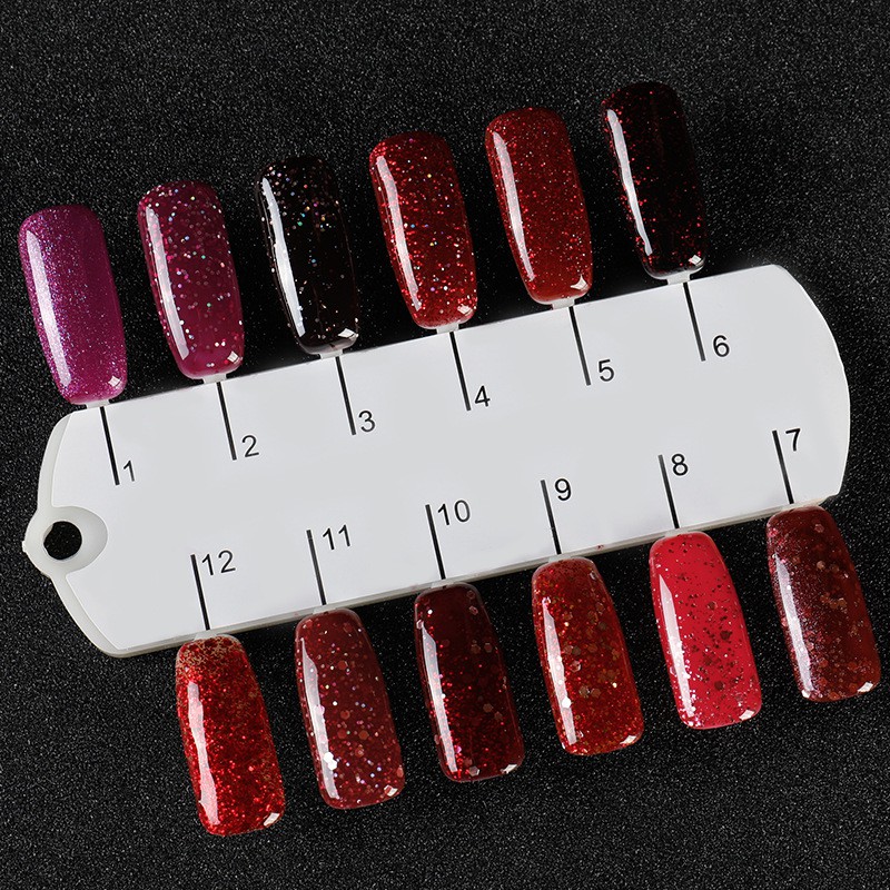 Sơn gel AS sơn móng tay gel sơn nhũ phụ kiện nail giá rẻ tone đỏ kim tuyến hạt nhũ to nhỏ mã HZ 15ml
