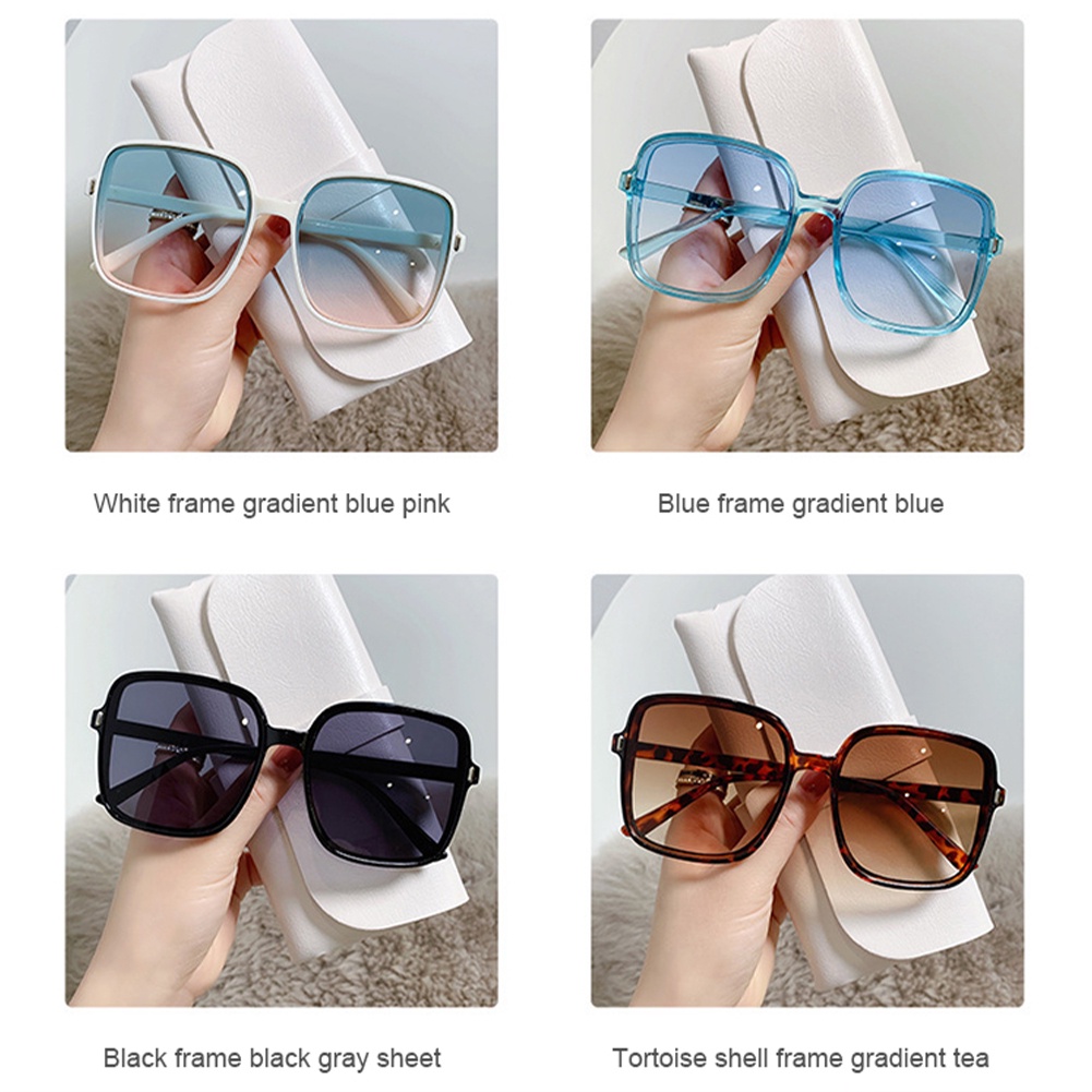 ღ Kính Mát New Đo Móng Vuông Kính Mát Mắt Kính Thời Trang Nữ Chống Tia Cực Tím Retro Kính Mát