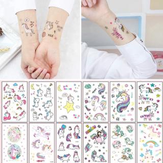 Hình xăm hình xăm tạm thời cho trẻ em với hình dán kỳ lân là an toàn, không độc hại và không thấm nước