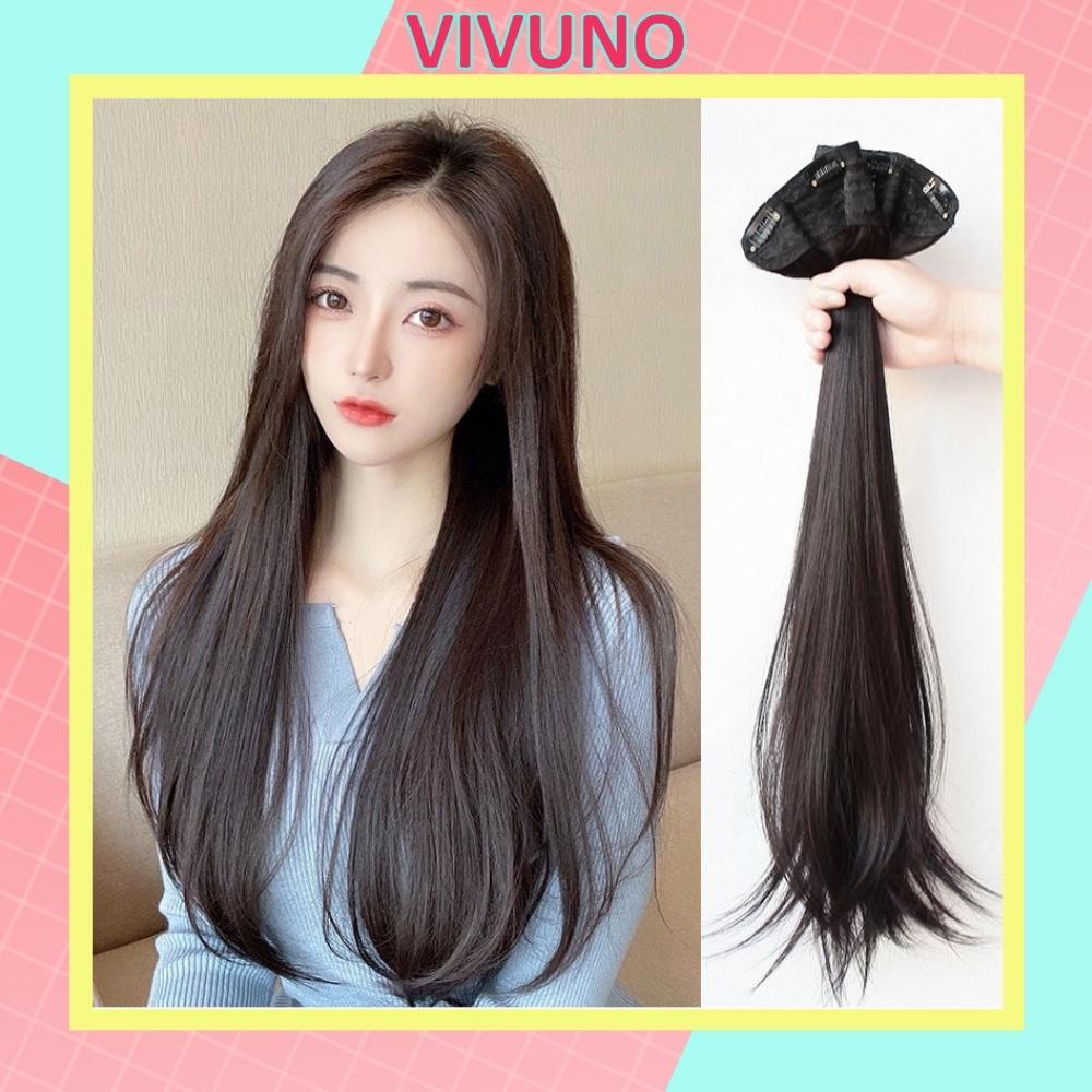 Tóc giả dải 6 phím Vivuno tóc giả thẳng dài tự nhiên TG20
