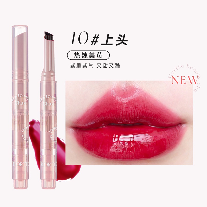 Son Môi Flortte / hua Lolia Dưỡng Ẩm Thiết Kế Vỏ Son Hình Trái Tim Xinh Xắn son bóng