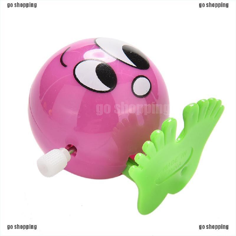 {go shopping}1 Pcs Wind up Face Colorful Funny  Cartoon Somersault Running Clockwork  Toys