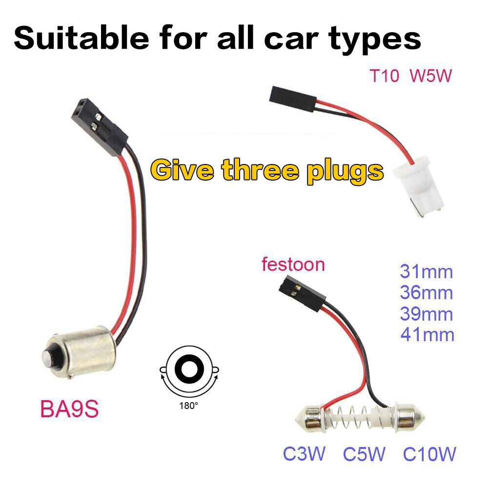 Đèn LED đọc sách COB OM 12V 24SMD 36SMD 48SMD và đui T10 cho xe hơi