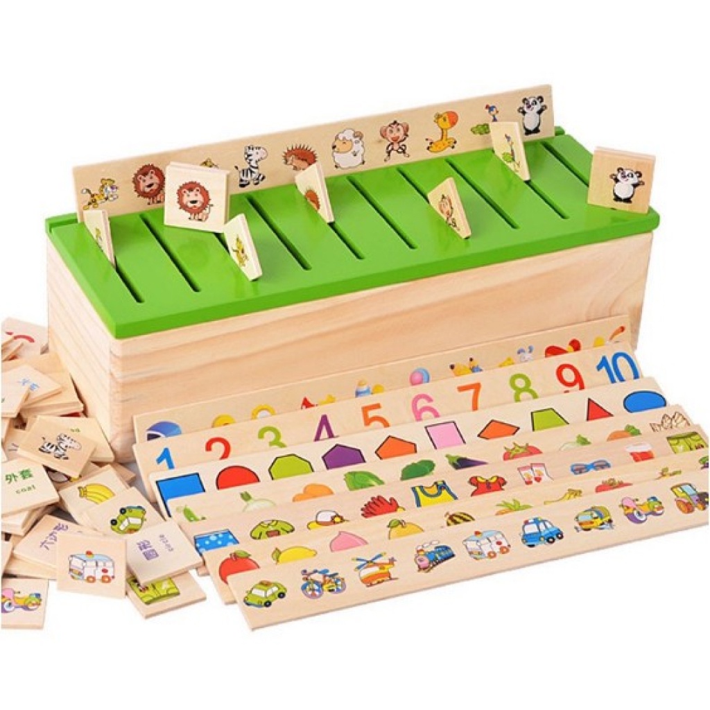 Đồ chơi phát triển trí tuệ thả hình khối theo chủ đề cho bé đồ chơi gỗ Bonkids toys