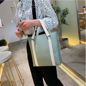 Túi tote da mix sọc - P010