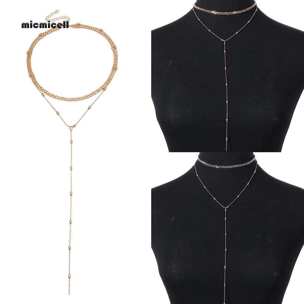 Dây chuyền Choker chuỗi dài đính hạt thời trang nữ tính quyến rũ